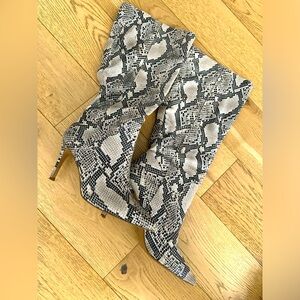 AQUA snake skin boots